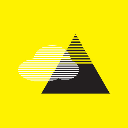 Illustration of cloud and mountain symbols for design elements and graphic resourcesのイラスト素材