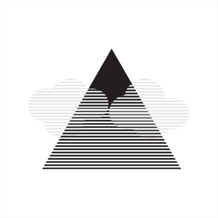 Illustration of cloud and mountain symbols for design elements and graphic resourcesのイラスト素材