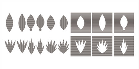 Vector illustration of various leaf shapesのイラスト素材