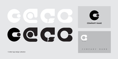 A collection of modern minimalist letter C symbol designsのイラスト素材