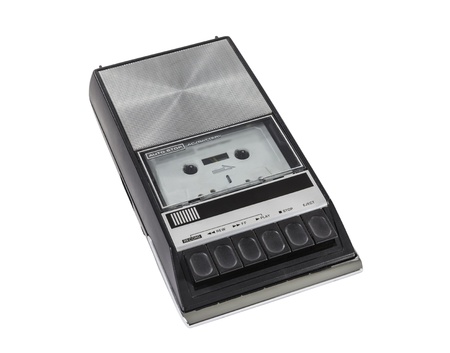 Vintage portable cassette tape player and recorder.の写真素材