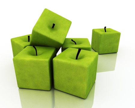 Square Green Apples の写真素材