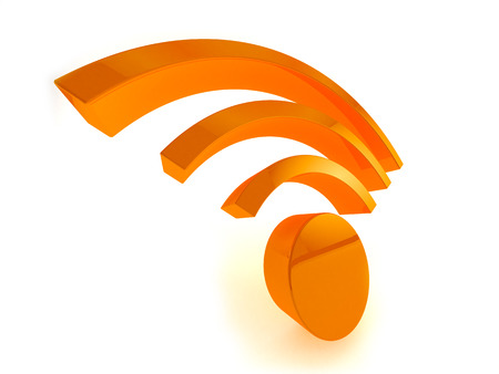 3D render of wifi icon on white background.の写真素材