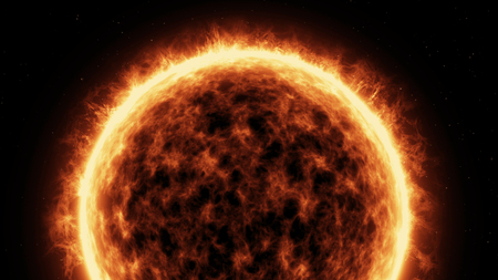 3D render of Sun Surface And Solar Flaresの写真素材
