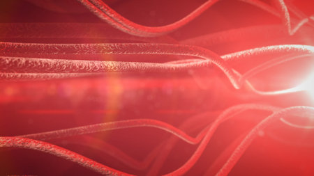 Neurons and nervous system. 3d render