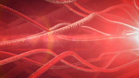Neurons and nervous system. 3d render