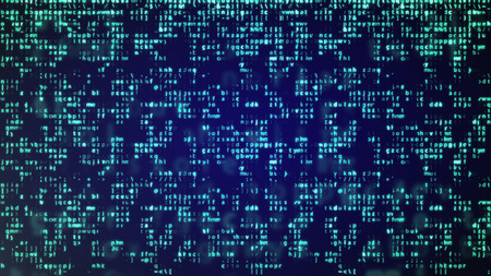 Abstract Blue Technology Background. Binary Computer Code. Programming / Coding / Hacker concept.の写真素材