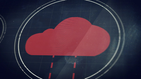 Cloud icon in perspective view with depth of fieldsの写真素材
