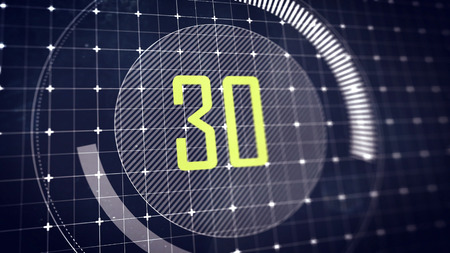 Preloader with the value of 30 percent on a touchscreen . DOF.の写真素材