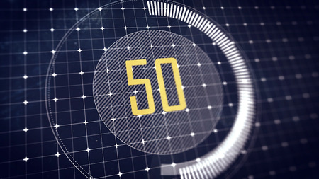 Preloader with the value of 50 percent on a touchscreen . DOF.の写真素材