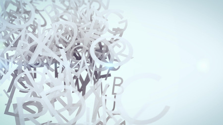 Education concept. Different Letters in the air. Depth of fielld.の写真素材