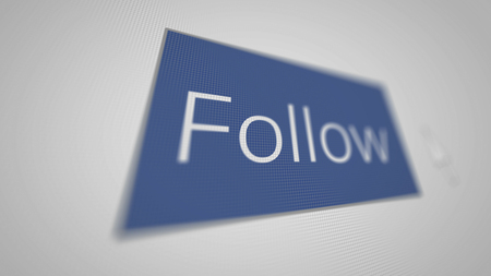 Follow button in depth field. Illustration.の写真素材