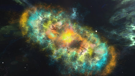 3d Illustration of Super Massive Galaxy on a dark background