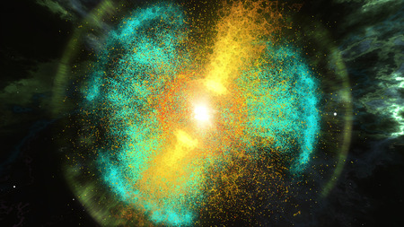 3d illustration of Big Bang in outer space.の写真素材