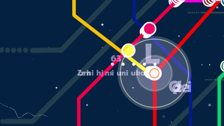 Multicolored 3d illustration of a metro map. It contains a big center with an orange, red, blue,...