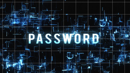 An inspiring 3d rendering of a digital, white and blue password order in capital letters placed in...