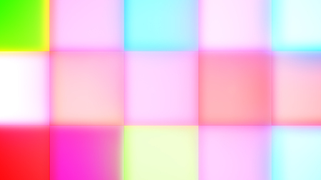 An optimistic 3d rendering of green, blue, white, and red led square buttons forming a cheerful background for a celebratory event. Happy mood starts reigning! の写真素材