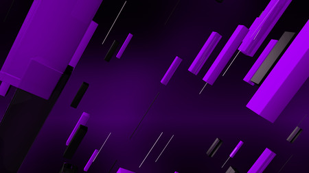 An arty 3d rendering of black and light violet lines rushing diagonally in the dark violet background. They are full of dynamism and create the mood of success.の写真素材