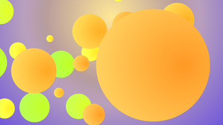 An amazing 3d illustration of twirling big and small squares of yellow, salad, and light brown colors entertaining cheerfully in light blue and violet background. They look funnyの写真素材