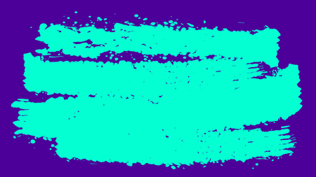 An optimistic 3d illustration of celeste brush strokes looking like a hazy field in the bright violet background. They generate the spirit of childish optimism and happiness. の写真素材