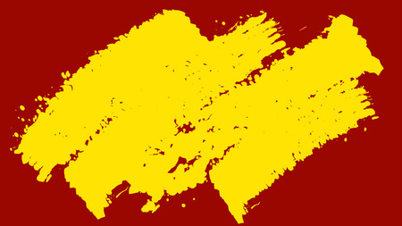 A cheery 3d rendering of yellow brush strokes painted diagonally in the bright brown background. They generate the spirit of childish happiness and fun.の写真素材