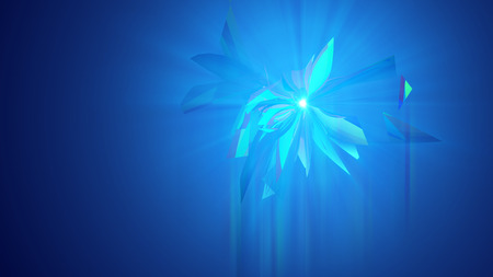 A luxury 3d illustration of shining see-through triangles spinning around like alive crystals in the light blue background. They generate the mood of high art and optimism.の写真素材