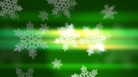 Merry Christmas and Happy New Year background. Snowflakes on the green background. の写真素材