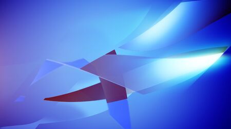 Abstract colorful corporate waves 3d rendering on bkue background.の写真素材