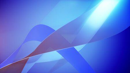 Blue colored 3d rendering of abstract wavy backgroundの写真素材