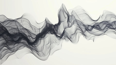 Abstract minimalist line drawing with a deconstructed fractal split effect.の素材