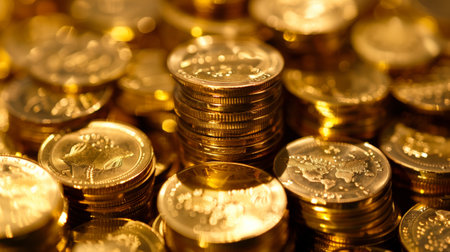 A stack of gold coinsの素材
