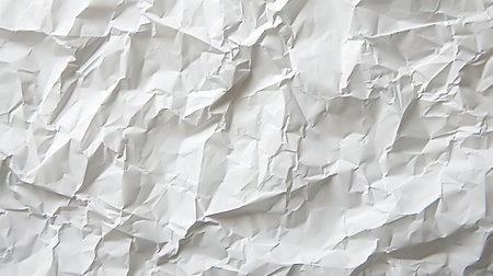 White crumpled paper texture in top view as a background.の素材