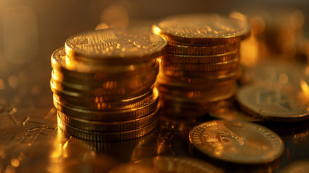 stack of gold coins""の素材