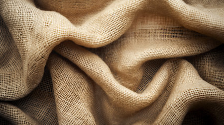 Sackcloth texture close-up background.の素材