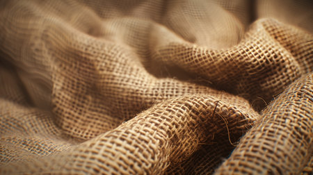 Correction: Sackcloth texture background in close-up with shallow depth of field.の素材