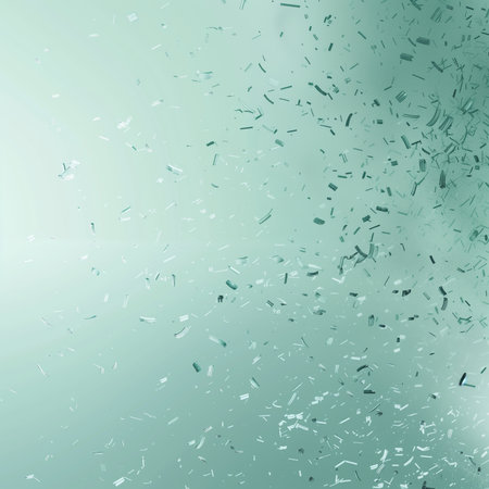 Background: frosted glass texture in light blue-green with composition rules. Technical particles flutter, against a light blue gradient background with rich details. Medical elements, large scene with strong texture, and high-definition.の素材