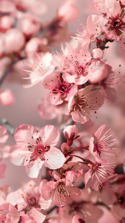 A photograph showcasing a pink cherry blossom scene embodying spring's freshness.の素材