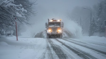 Powerful blizzard shuts down roads, ski resorts with heavy snow, fierce winds battering mountainsの素材