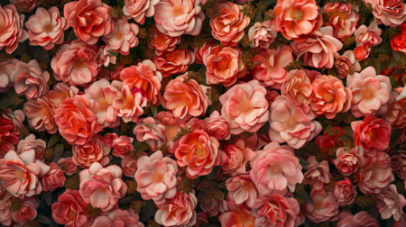 Full frame of natural rose flowers.の素材