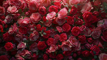Full frame of natural rose flowers.の素材