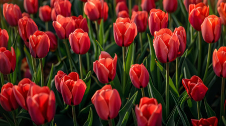 Fixed: Full frame of natural tulip flowers.の素材