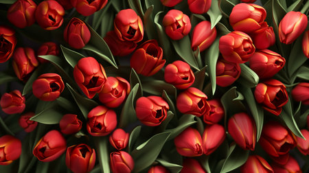 Full frame of natural tulip flowers.の素材