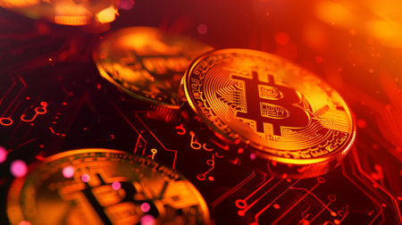 Tether coin abstract background: The concept of a stable cryptocurrency.の素材