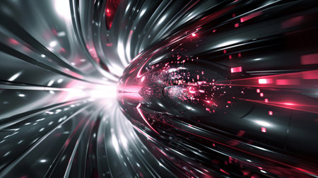 3D Abstract Modern Technology Background with Smooth Back Lights.の素材