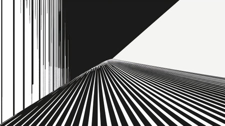 A simple black and white lined background.の素材