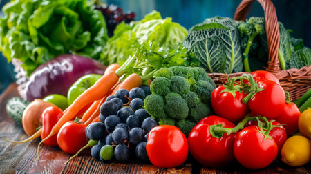 Maintain a healthy lifestyle by eating fresh fruits and vegetables.の素材