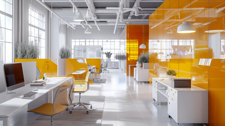 Modern office spaces embrace innovative design to enhance functionality and creativity.の素材