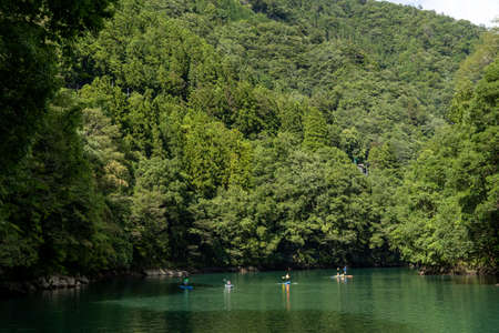 Okutama, Saitama Japan - 08 26 2021: Dangerous place rafting with teamwork in safetyのeditorial素材
