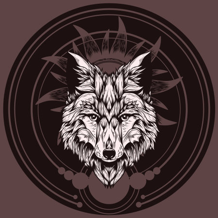 Graphic vector of fox. Illustration for print of t-shirts, mugs, pens, logos, tattoo and other things. hand drawn line art illustrationのイラスト素材