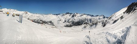 Grand Valira panoramic view, Pyrenees mountains, Andorraのeditorial素材